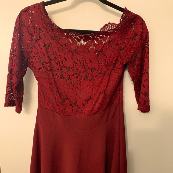 Women’s MissMay Retro Gorgeous City Medium Burgundy Dress - Picture 1 of 7